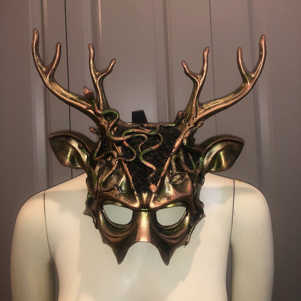 Deer Mask Golden Snake Deer Antlers